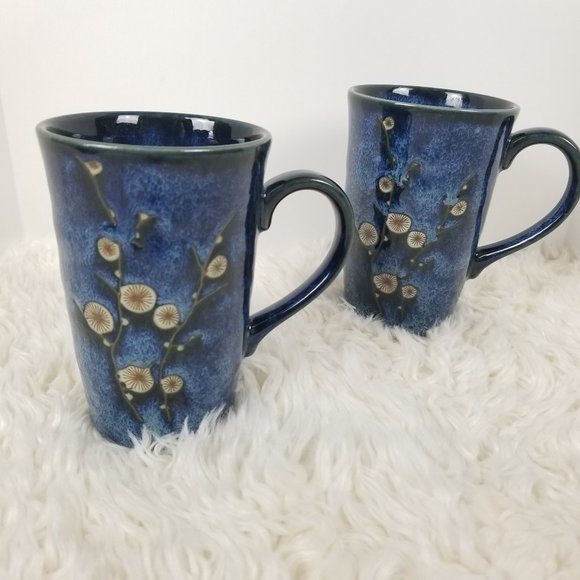 Cost Plus World Market Other - World Market blue flower coffee mugs set of 2